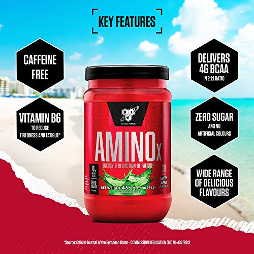 BSN Nutrition Amino X Supplement with Vitamin D, Vitamin B6 and Amino Acids, Green BSN Au supplements