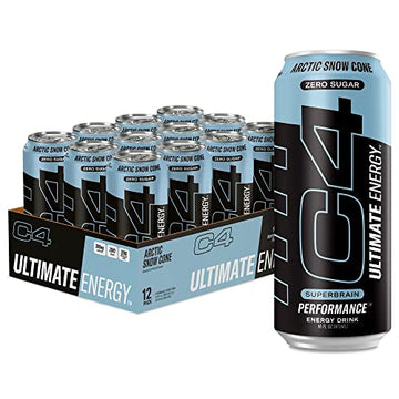 C4 Ultimate Sugar Free Energy Drink 16oz (Pack of 12) | Arctic Snow Cone | Pre Workout Cellucor Au supplements