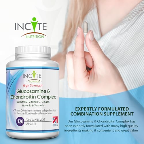 Glucosamine and Chondroitin High Strength Complex with MSM, Vitamin C, Ginge Incite Nutrition Au supplements