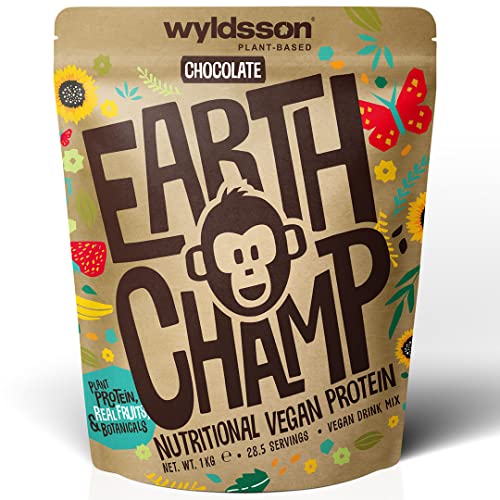 Vegan Protein Powders (1kg) - 28 Servings - EarthChamp by Wyldsson - Plant Based Chocolate Wyldsson Au supplements