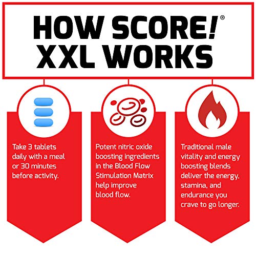 FORCE FACTOR Score! XXL, 3-Pack, Nitric Oxide Booster Supplement for Men with L Force Factor Au supplements