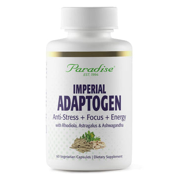 Paradise Herbs, Imperial Adaptogens, with Ashwagandha, Astragalus, Rhodiola, Proprietary Adaptogen Blend for Stress Support, Focus & Energy, 60 Vegetarian Capsules Paradise Herbs Au supplements