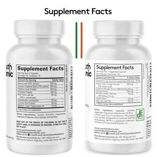 Youth & Tonic Colon Cleanser & Detox for Loss of Waste, Breaking The Plate Youth & Tonic Au supplements