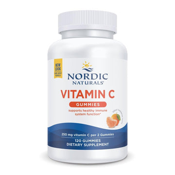 Nordic Naturals Vitamin C Gummies, Tart Tangerine - 120 Gummies - 250 mg Vitamin C - Immune Support, Antioxidant Protection, Child Growth & Development - Non-GMO, Vegan - 60 Servings Nordic Naturals Au supplements