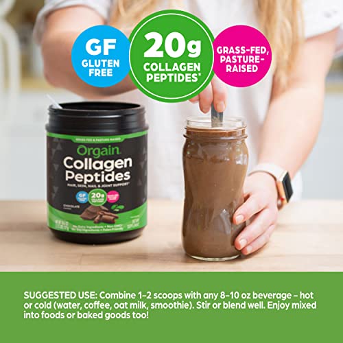 Orgain Hydrolyzed Collagen Powder, 20g Grass Fed Collagen Peptides, Chocolate Orgain Au supplements