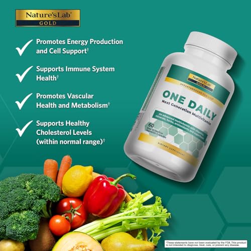 Nature's Lab Gold One Daily Multivitamin - Contains 19 Essential Vitamins & Minerals including Vitamin C, D3 & Zinc - 60 Capsules (2 Month Supply) Nature's Lab Au supplements