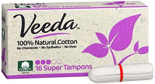 Veeda 100% Natural Cotton Applicator Free Tampons, 16 Count Super Absorbency unscented Veeda Au supplements