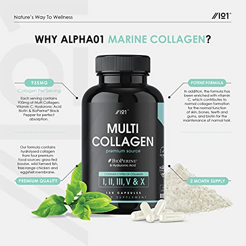 Multi Collagen Protein Capsules - Types I, II, III, V & X - Wild Caught Marine, Grass Fed Bovine, Eggshell & Free-Range Chicken Collagen Powder Revive Naturals Au supplements