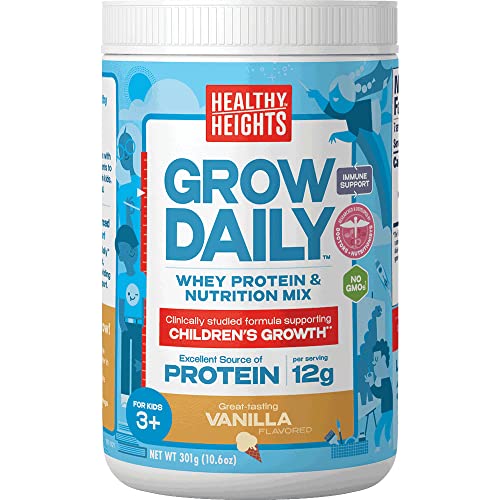 Grow Daily 3+ Shake Mix 7-serving Canister by Healthy Heights - Protein Powder (Vanilla) Healthy Height Au supplements