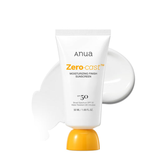 Anua, Zero-Cast Moisturizing Sunscreen SPF 50, Glow Natural Sunscreen for face, No White ANUAUS supplements