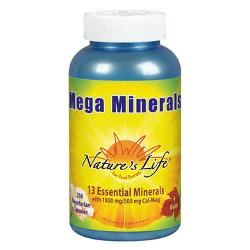 Nature's Life Mega Minerals Complex | Complete Multi Mineral + Vitamin D Supplement | 250 Vegetarian Capsules Nature's Life Au supplements