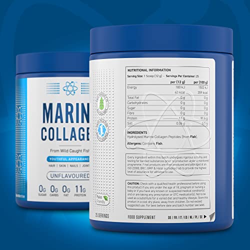 Applied Nutrition Marine Hydrolysed Collagen Powder from Wild Salmon - Protein for Health, Skin, Hair, Nails, Bones, Muscle & Joints Applied NutritionUS supplements
