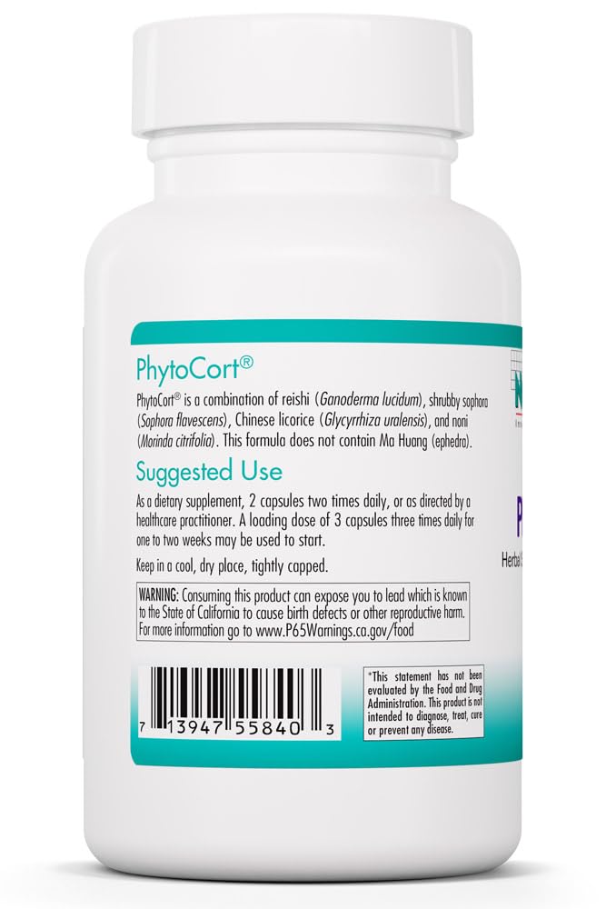 Nutricology PhytoCort Supplement - Respiratory Support, Lung Health, Lung Detox, Lung Cleanse, Healthy Breathing, Herbal Support, Reishi, Licorice, Noni, Vegetarian Capsules - 120 Count Nutricology Au supplements