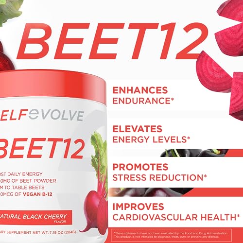 selfevolve Beet12 - Organic Beet Root Powder Enhanced with Vitamin B12, Nitric Oxide Booster selfevolve Au supplements