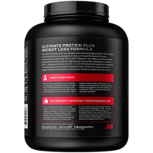 MuscleTech Nitro-Tech Ripped Lean Whey Protein Powder Whey Protein Isolate Weight MuscleTech Au supplements