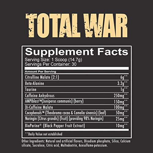 REDCON1 Total War Preworkout - Contains 320mg of Caffeine from Green Tea, Juniper REDCON1 Au supplements