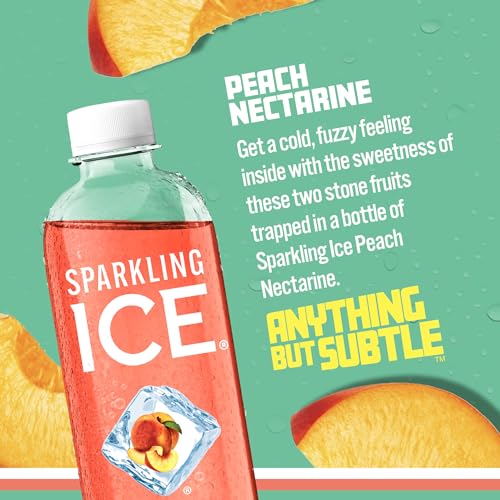 Sparkling Ice, Peach Nectarine Sparkling Water, Zero Sugar Flavored Water, with Vitamins Sparkling ICE Au supplements