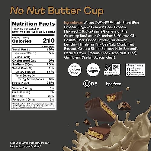 Pro Elite Vegan Plant-Based High Protein Keto Shake, No Nut Butter Cup, Zero Sugar OWYN Only What You Need Au supplements