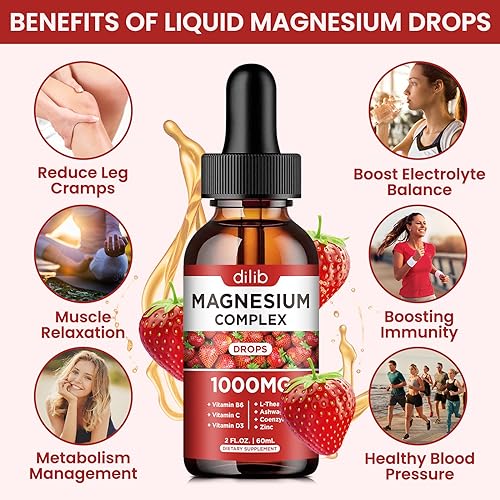 Triple Magnesium Complex Supplement, Magnesium Glycinate, Blend, Citrate Liquid Drops dilib Au supplements