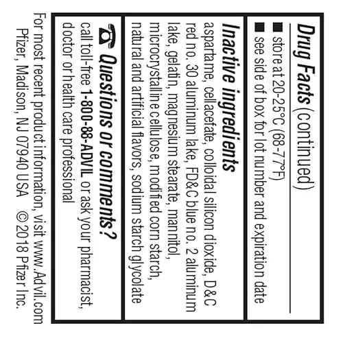Advil Junior Strength Chewable Ibuprofen Pain Reliever and Fever Reducer, Children's Ibuprofen for Pain Relief, Grape - 24 Tablets (Pack of 3) Advil Au supplements