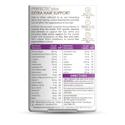 Perfectil Vitabiotics Multivitamin | Hair Growth and Thickening Formula | Supports Thicker, Healthy Hair | Vitamin D, E, Collagen, Biotin, and More Perfectil Au supplements