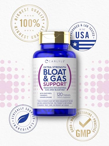 Carlyle Bloat & Gas Support for Men & Women | 120 Tablets | Extra Strength Pills | Supplement Carlyle Au supplements