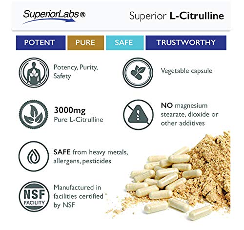 Superior Labs – Pure L-Citrulline – Free Form – Optimal 3,000mg Dosage – 150 Vegetable Superior Labs Au supplements