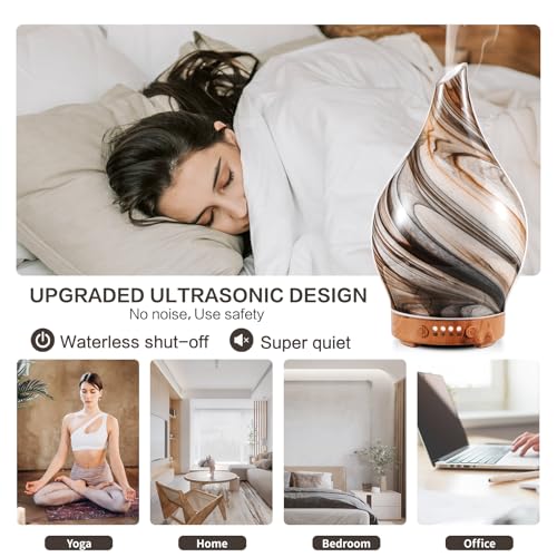 Porseme 100ml Glass Essential Oil Diffuser Aromatherapy Ultrasonic Cool Mist Humidifier 4 Running Hours Porseme Au supplements