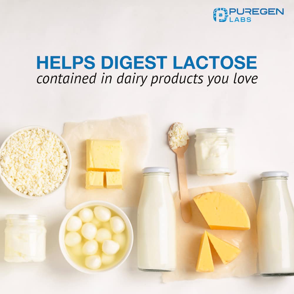 Puregen Labs Dairy Relief Natural Fast Acting Lactase Enzyme 3000 FCC, Lactose Intoleran P Puregen Labs Au supplements