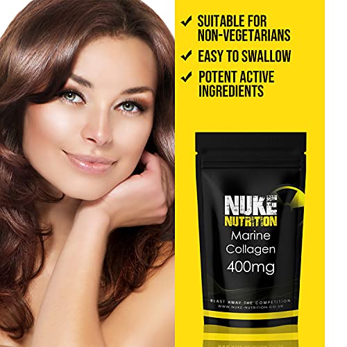 Nuke Nutrition Marine Collagen Capsules - 400mg - 120 Capsules - High Strength Collagen Nuke Nutrition Au supplements