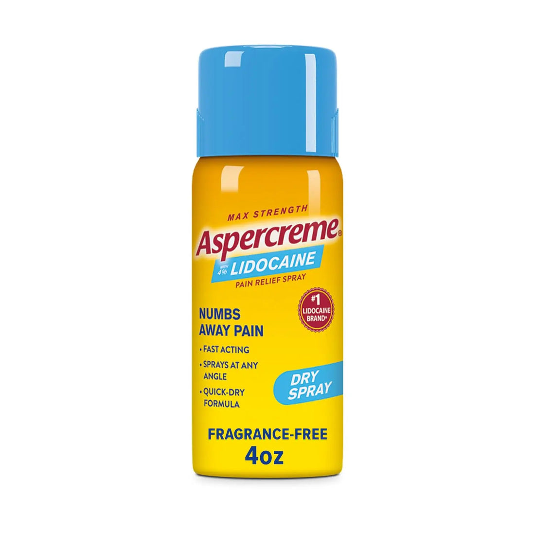 Aspercreme Lidocaine Dry Spray Soothes Aggravated Nerves, Numbing Topical Pain Relief Spray with Max-Strength 4% Lidocaine Sprays at Any Angle, 4 Oz. Aspercreme uk supplements