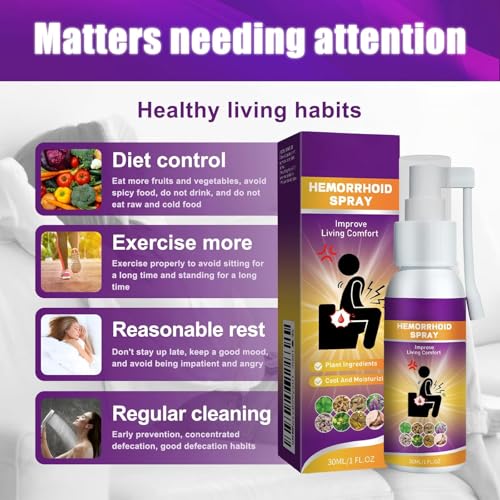 Herbal hemorrhoid Spray relieves Anal Swelling, Pain, itching, discomfort, Repair Meat Ball Broken hemorrhoid Nursing Spray,30ML/1 FL.OZ Aus Healthcare Au supplements