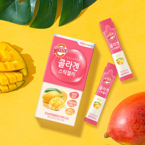 KWANGDONG Vita500 Mango Collagen Peptides Stick Jelly, with Vitamin C, to Support Skin KWANGDONG Au supplements