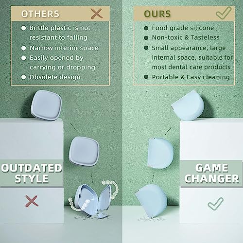 2 Pack Silicone Retainer Case with Lanyard Soft Slim Cute Aligner Case Holder Dental Thin onbuwws Au supplements