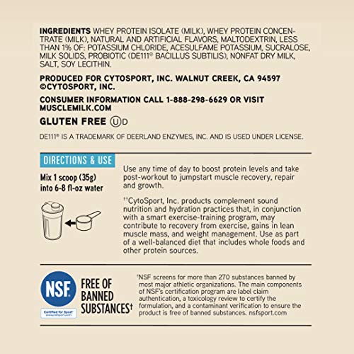 Muscle Milk 100% Whey With Probiotics Protein Powder, Vanilla, 1.85 Pound, 23 Servings Muscle Milk Au supplements