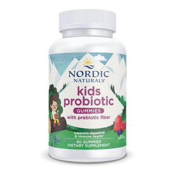 Nordic Naturals Kids Nordic Flora Probiotic Gummies, Merry Berry Punch - 60 Gummies - 1.5 Billion CFU & Prebiotic Fiber - Non-GMO, Vegan - 30 Servings Nordic Naturals Au supplements