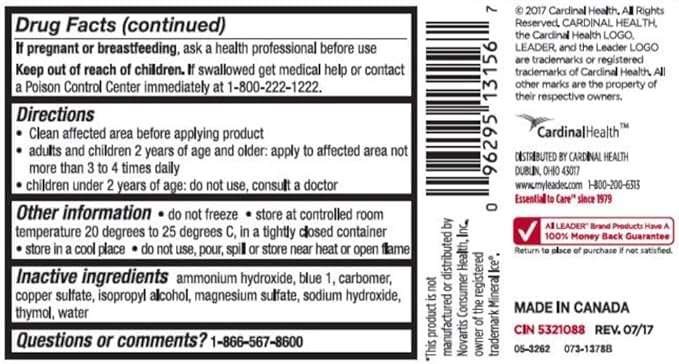 Leader Mineral Ice Blue Gel, Menthol 2%, Pain Relief Gel, Topical Analgesic, for Muscle Pain, Backache, Arthritis & Sport Injuries, for Adults and Kids 2+, Compare to Mineral Ice, 8 oz Leader Au supplements