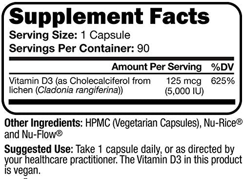 Script Essentials Vegan Vitamin D3 5,000 IU for Healthy Muscle Function, Bone Health, and Immune Support - Non-GMO, Gluten Free and Kosher Certified - 90 Servings Script Essentials Au supplements