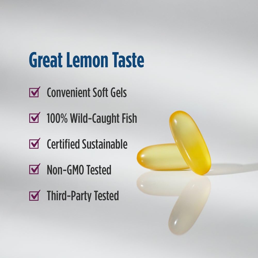 Nordic Naturals Complete Omega-D3, Lemon Flavor - 120 Soft Gels - 565 mg Omega-3 + 70 mg GLA + 1000 IU Vitamin D3 - EPA & DHA - Healthy Skin, Cognition, Positive Mood - Non-GMO - 60 Servings Nordic Naturals Au supplements