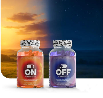 PSICÓESPACIO ON & Off Day & Night Supplement Bundle – Natural Energy with Ashwagandha + Sleep Aid with Melatonin & L-Theanine for Adults, Focus, Relaxation & Mood Support, 60 Count Each OFF BY PSICOESPACIO Au supplements