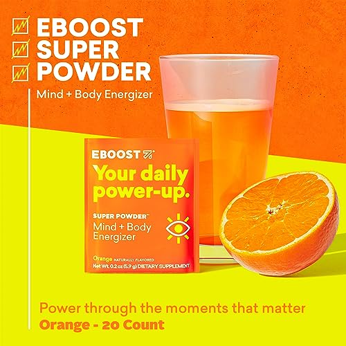 EBOOST Energy Drink & Electrolyte Powder, 20 Packets - Super Powder Orange EBOOST Au supplements