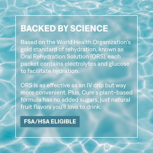 Cure Hydrating Plant Based Electrolyte Mix | FSA & HSA Eligible | Powder for Dehydration Cure Hydration Au supplements