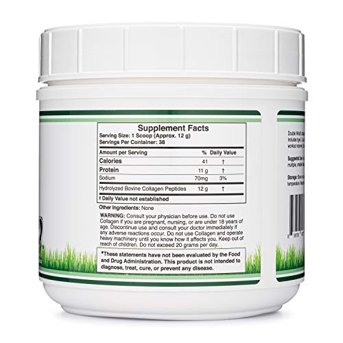 Collagen Peptides Powder - Hydrolyzed Collagen, Keto Safe - 16.08oz - Multi Type 1, 2 Double Wood Supplements Au supplements