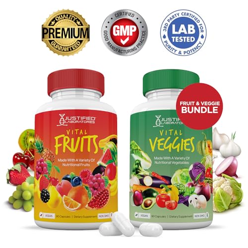 (Set of 2) Vital Fruits and Veggies Supplement Red & Green Superfoods Whole Food Justified Laboratories Au supplements