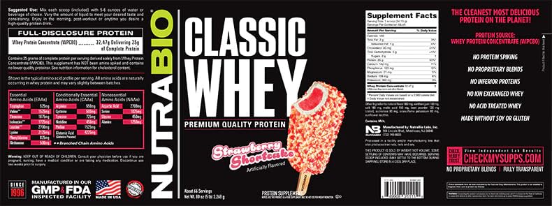 NutraBio Classic Whey Protein Powder - No Fillers, Artificial Colors, Preservatives NutraBio Au supplements