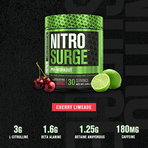 NITROSURGE Pre Workout Supplement - Endless Energy, Instant Strength Gains Jacked Factory Au supplements