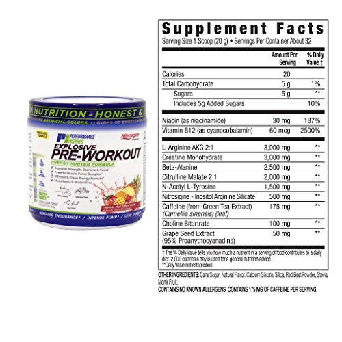 PERFORMANCE INSPIRED Nutrition Pre-Workout Powder - Contains Citrulline - Nitrosigine PERFORMANCE INSPIRED Au supplements