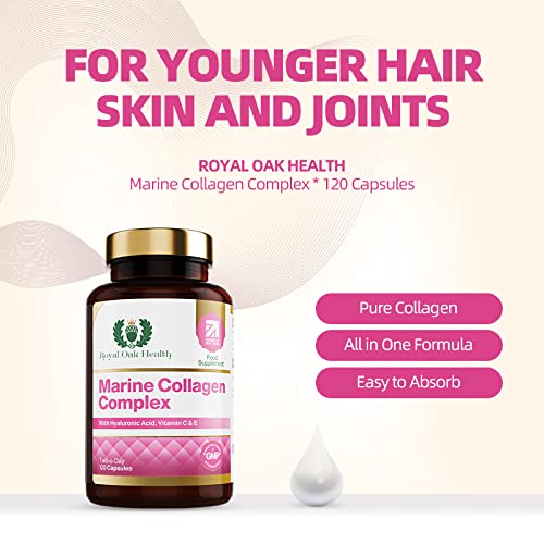 Marine Collagen Complex – 120 Hydrolyzed Fish Collagen Capsules – Enriched with Vitamin C Royal Oak Health Au supplements