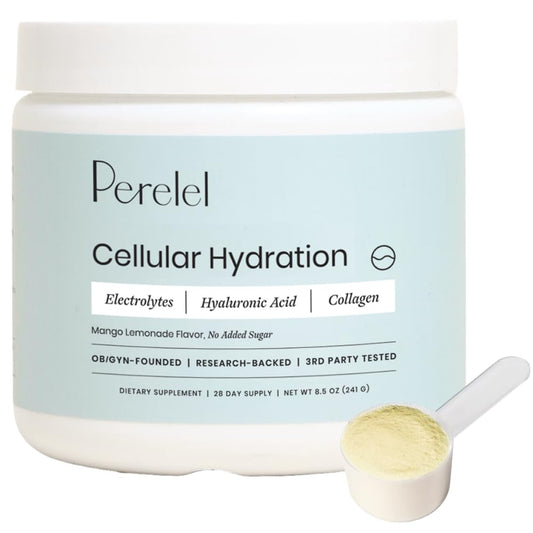 Perelel Hydration Powder, Electrolyte Supplement with Collagen & Hyaluronic Acid, Mango Lemonade Flavor, Soy & Gluten Free, Non GMO, No Added Sugar, 28 Servings PerelelUS supplements
