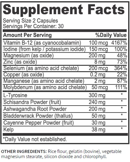 Research Labs Thyroid Support + Iodine Supplement - Energy, Metabolism, Focus Research Labs Au supplements